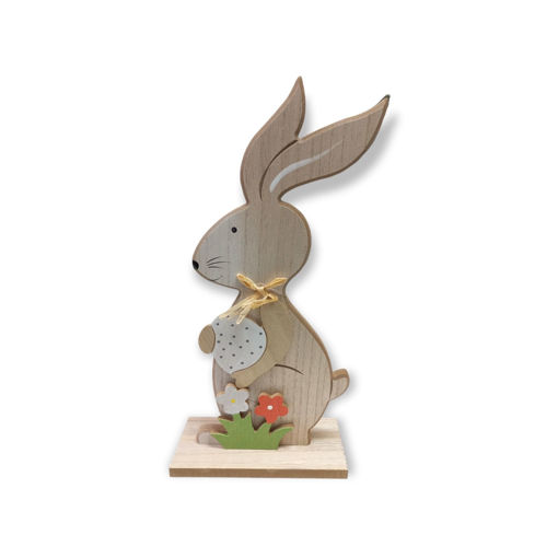 Picture of WOODEN RABBIT WITH EGG 35CM